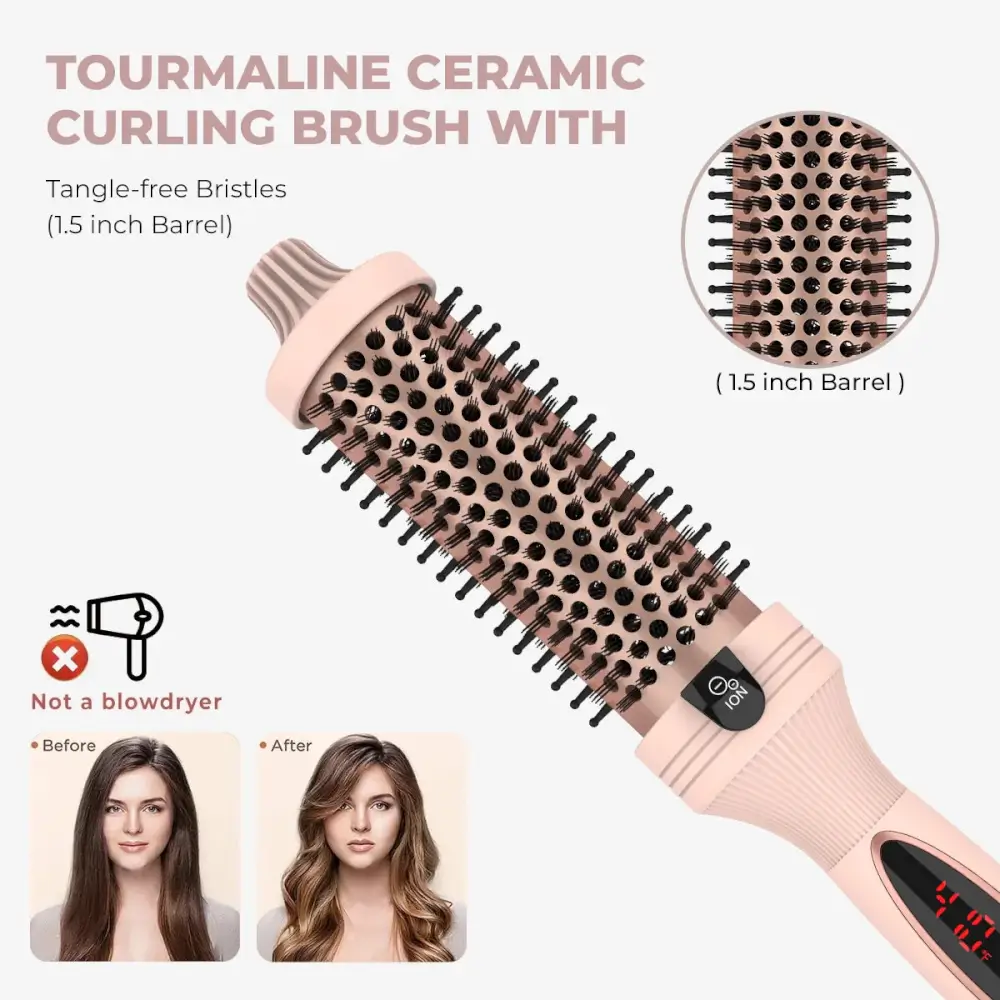 3-in-1 Pro Negative Ion Two PTC Heaters Thermal Brush - Image 8