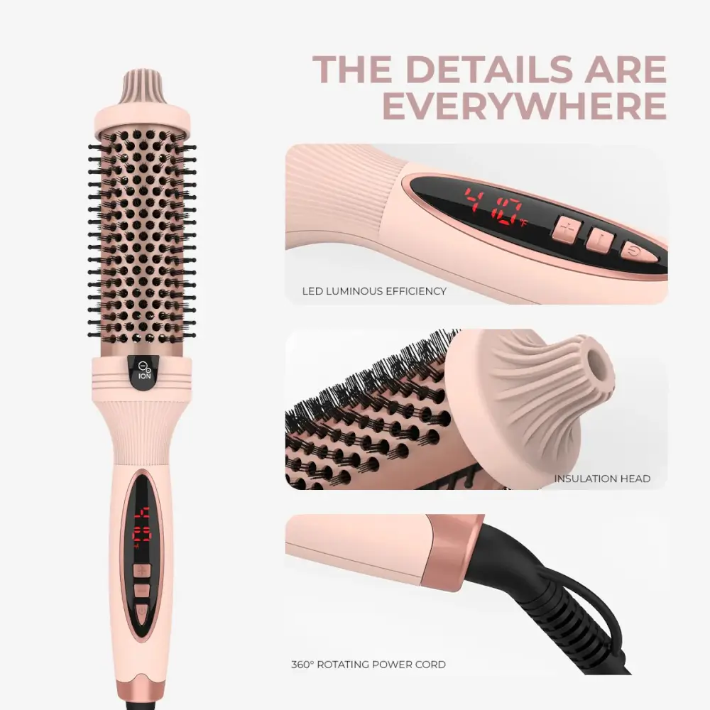 3-in-1 Pro Negative Ion Two PTC Heaters Thermal Brush - Image 4